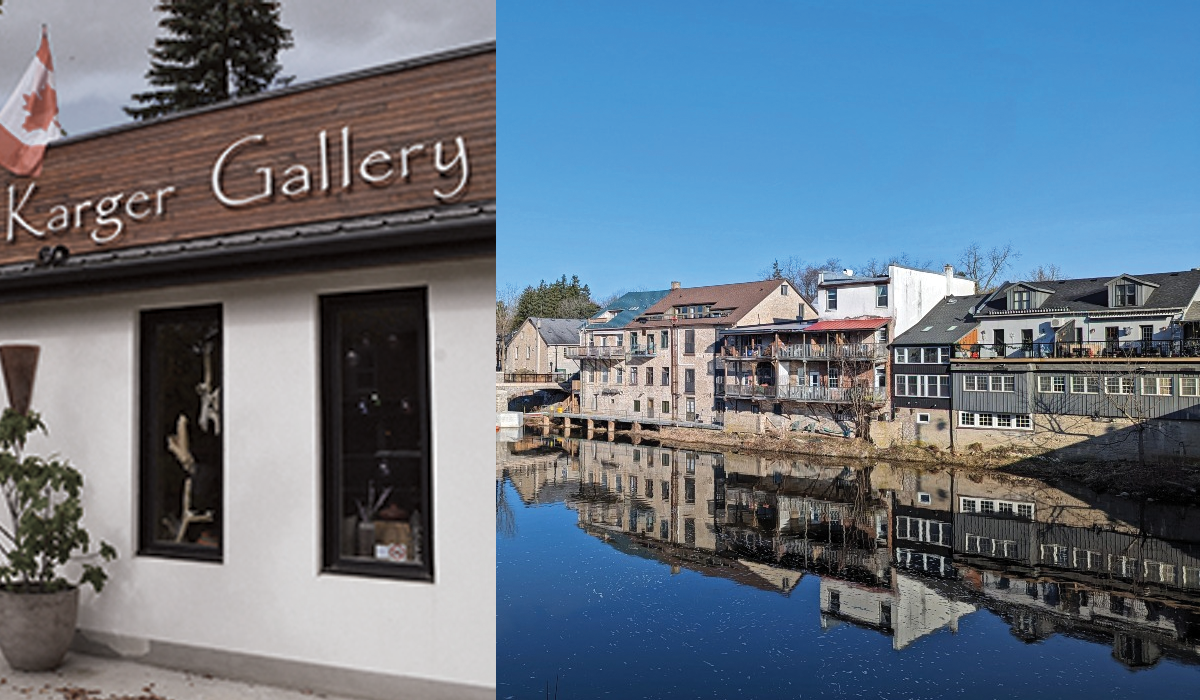 Karger Gallery and a view of the Elora skyline