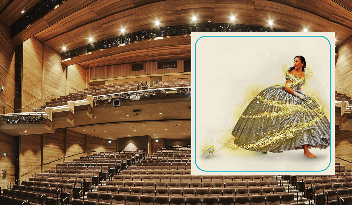 Shaw festival theatre with poster for Cinderella